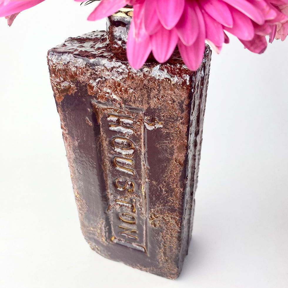 Thumbnail: Houston Cooper Sparkle Ceramic Brick Flower Vase