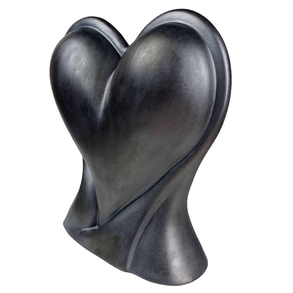Thumbnail: Ceramic Heart Urn Steel Glaze