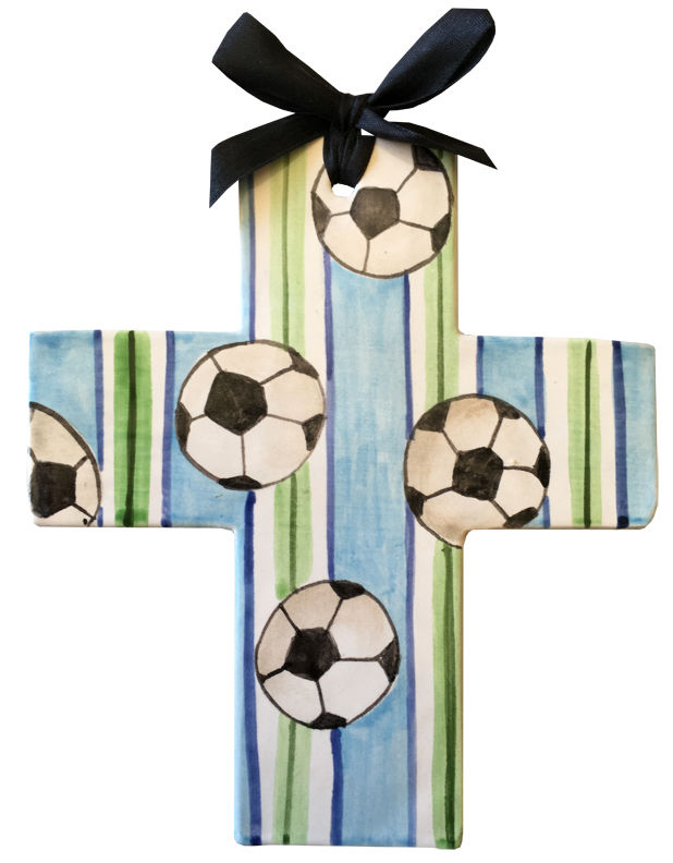 Thumbnail: World cup, sports, soccer, baptism, christening, religious, communion, baby, shower, wedding, ceramic, cross