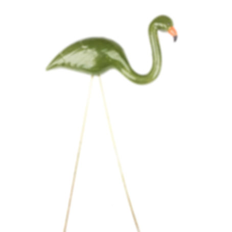 Camo Green  Ceramic Flamingo