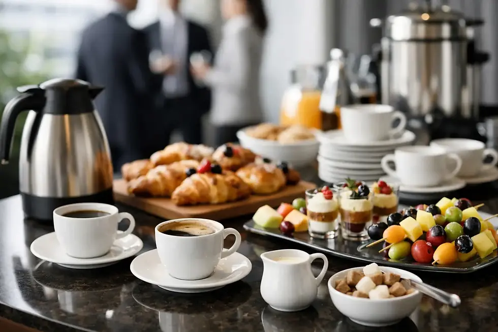 Coffee break para eventos corporativos elegante