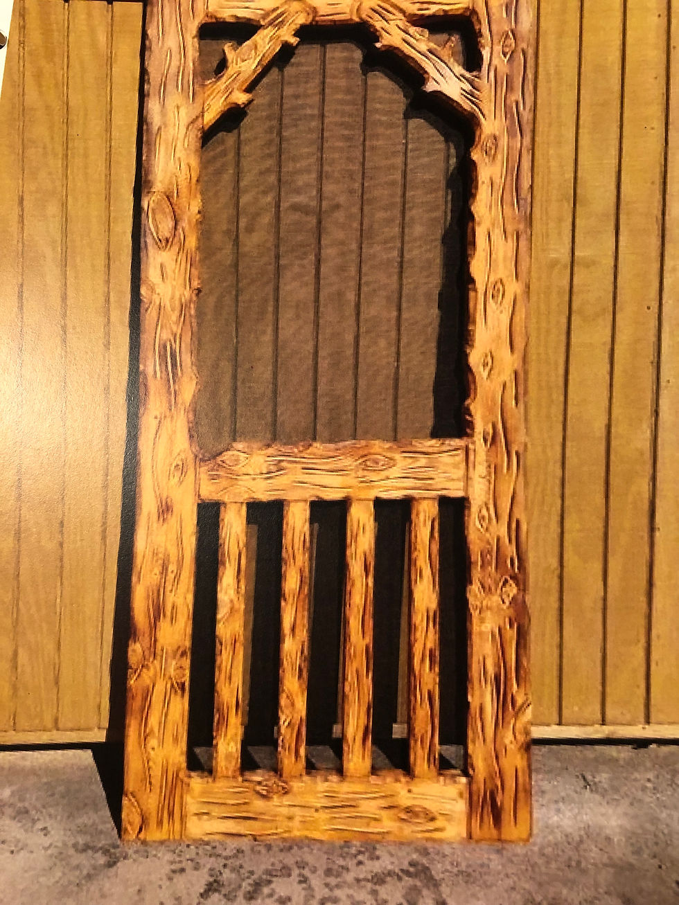 Custom Screen Door #8 "Beauty of Wood" + Door C