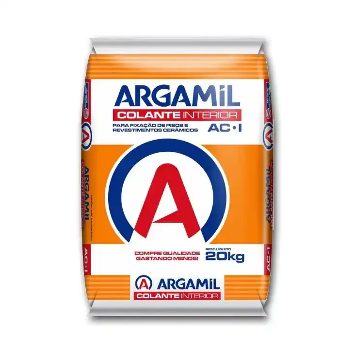 Saco de argamassa AC1 Argamil para uso interno em pisos e paredes