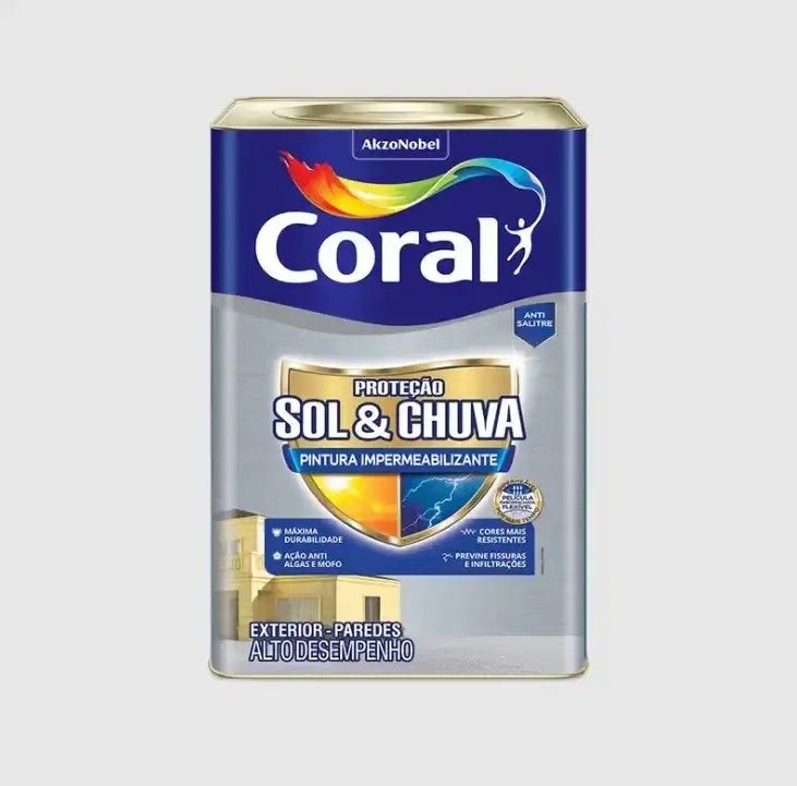 Tinta Coral Proteção Sol & Chuva – Pintura Impermeabilizante para Áreas Externas