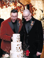 Wedding cake cutting photograph