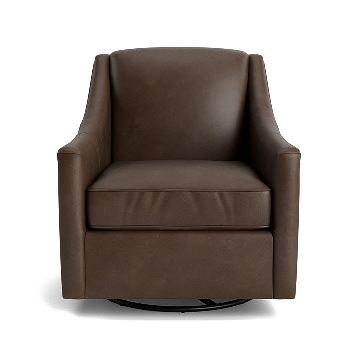 Thumbnail: Corinna Leather Slope Arm Swivel Glider Chair