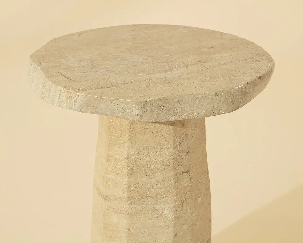 Thumbnail: Baldur End Table - Travertine Look