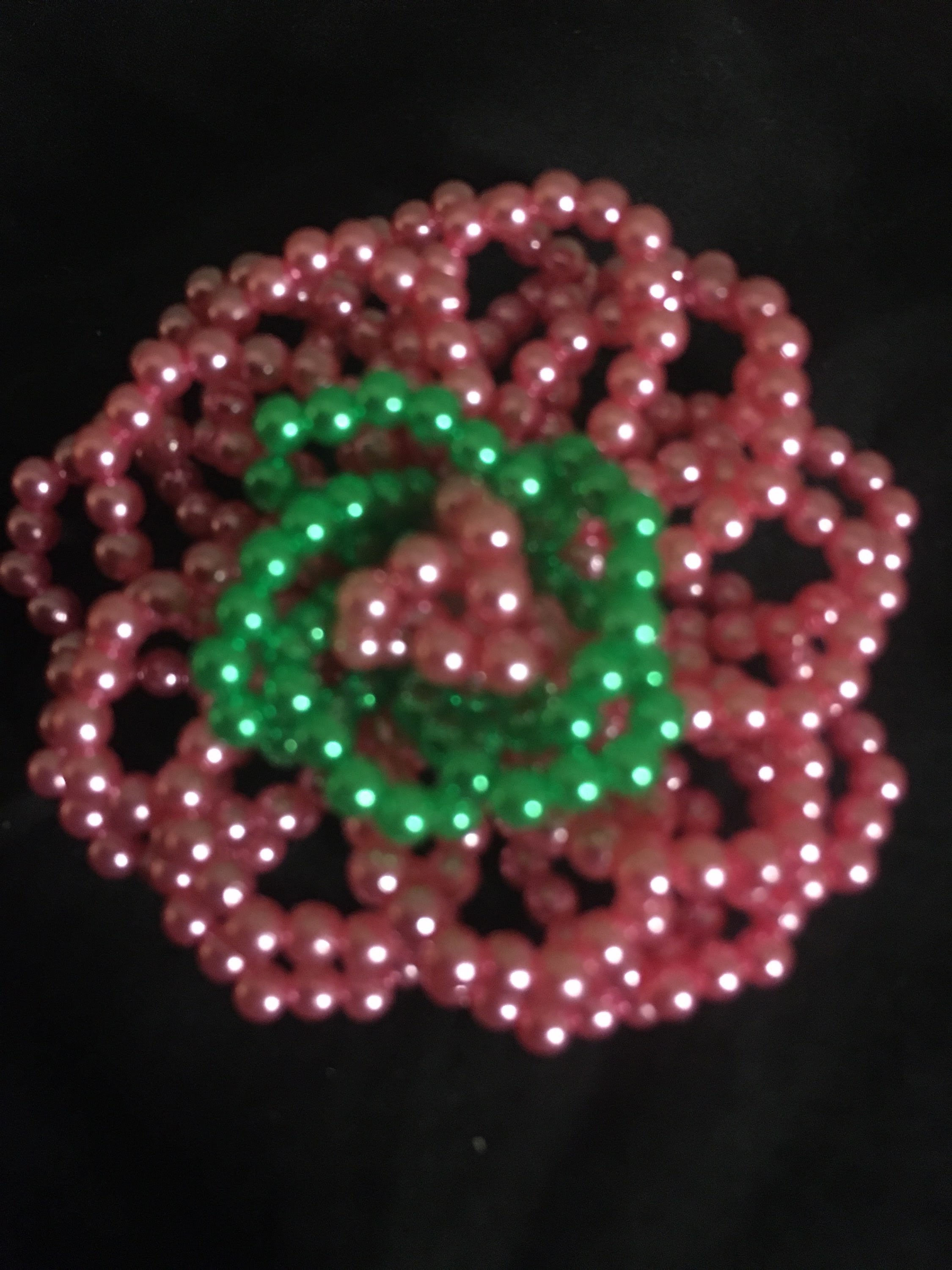 Pink and Green Pearl Brooch