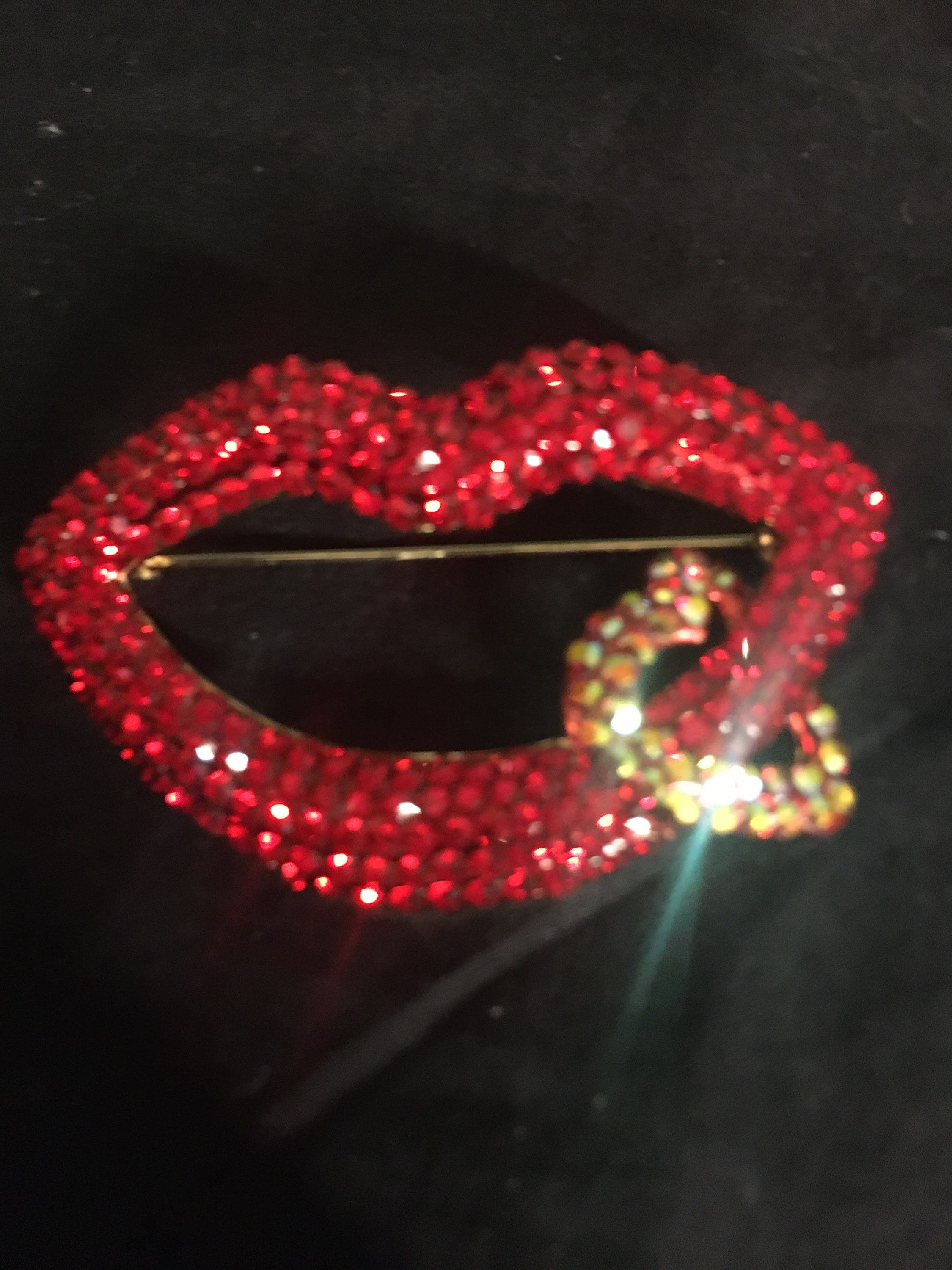 Red Heart Shape Brooch