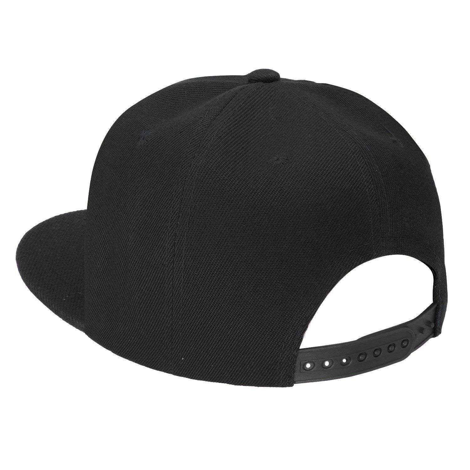 Falari Snapback Hat Cap Hip Hop Style Flat Bill Blank Solid Color Adjustable ...