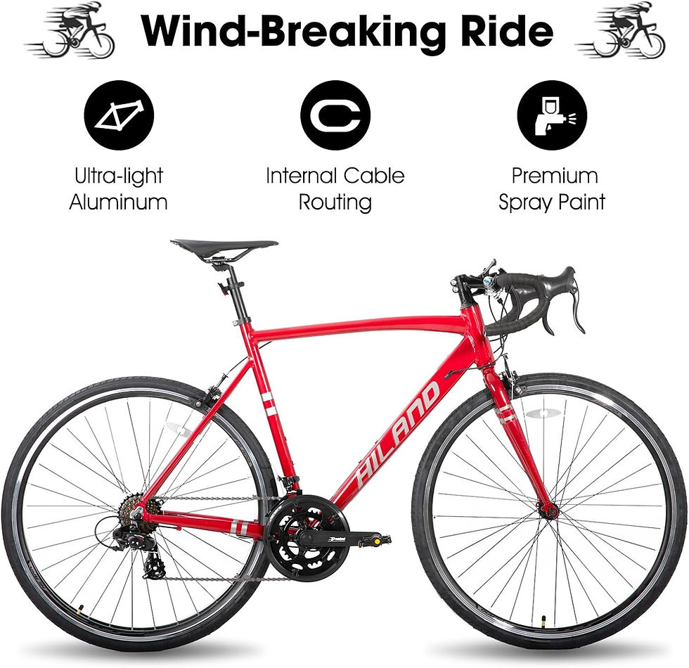 Miniatura: HILAND 700c Bicicleta de carretera de 14 velocidades, marco de aluminio, bicicle