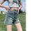Miniatura: Vintage Double Buckle Denim Shorts Women's Summer Thin Hot Trendy