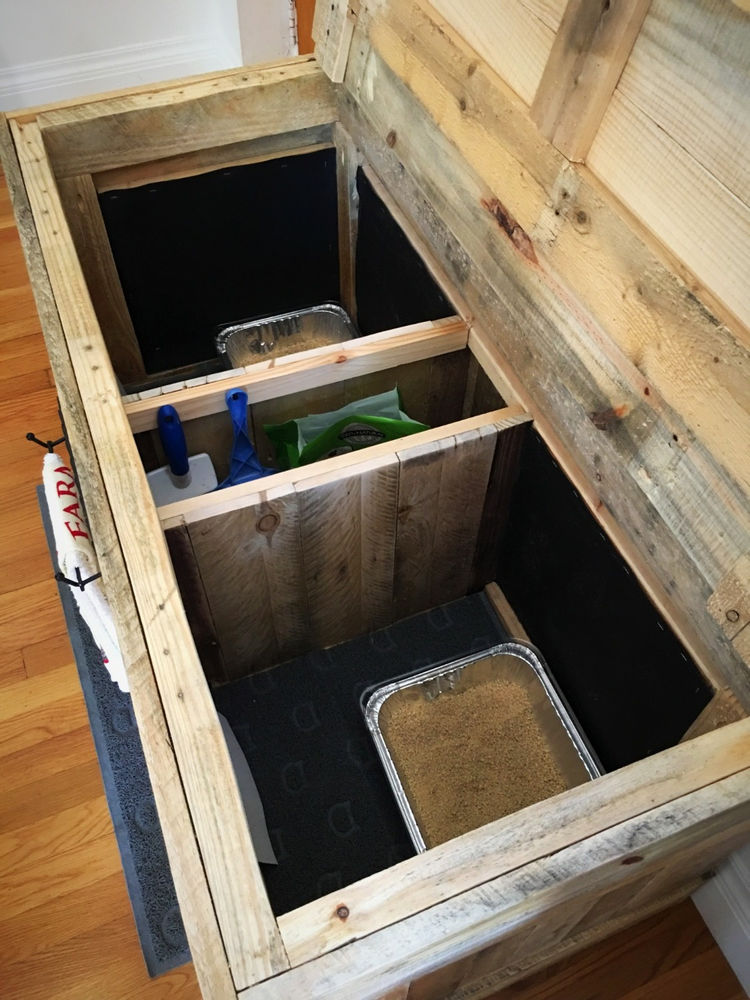 MultiCat Wooden Litter Box Simple By Lacey Woodworking Craftsman