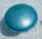 top view tropical single mod vibedrum, steel tongue drum, handpan, s