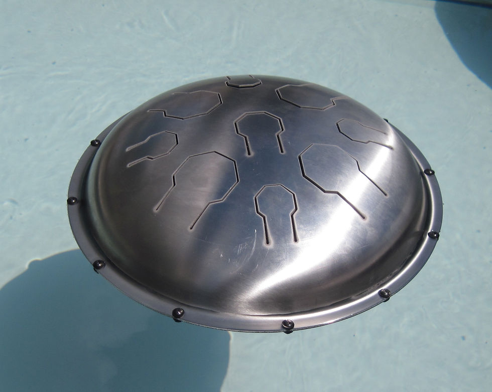 Thumbnail: stainless natural single mod vibedrum, handpan, steel tongue drum, floating