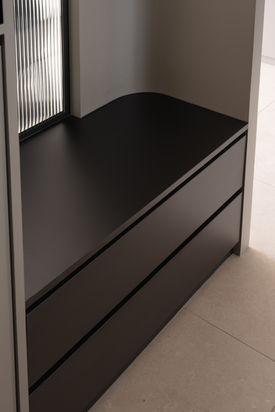 Smart multidisciplinary storage integrated into the architectural wall features of the Vela project, Singapore.
