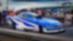 The Ford Racing nitro Mustang Funny car on the starting line