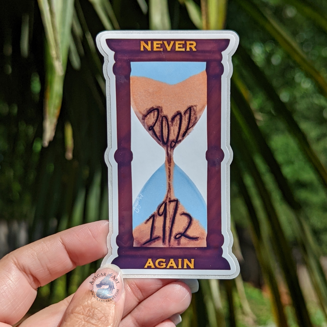 Hourglass 2022 to 1972 Sticker