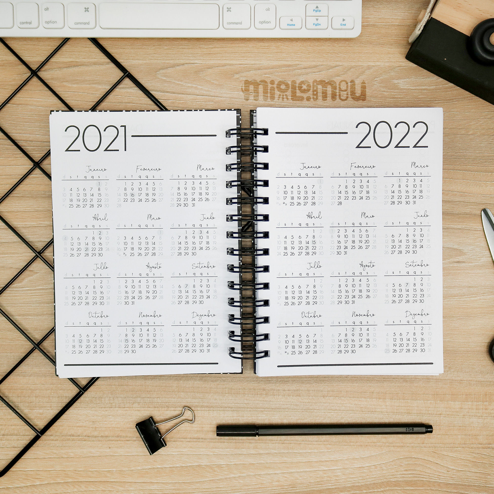 Calendário - Agenda Permanente Simple Black