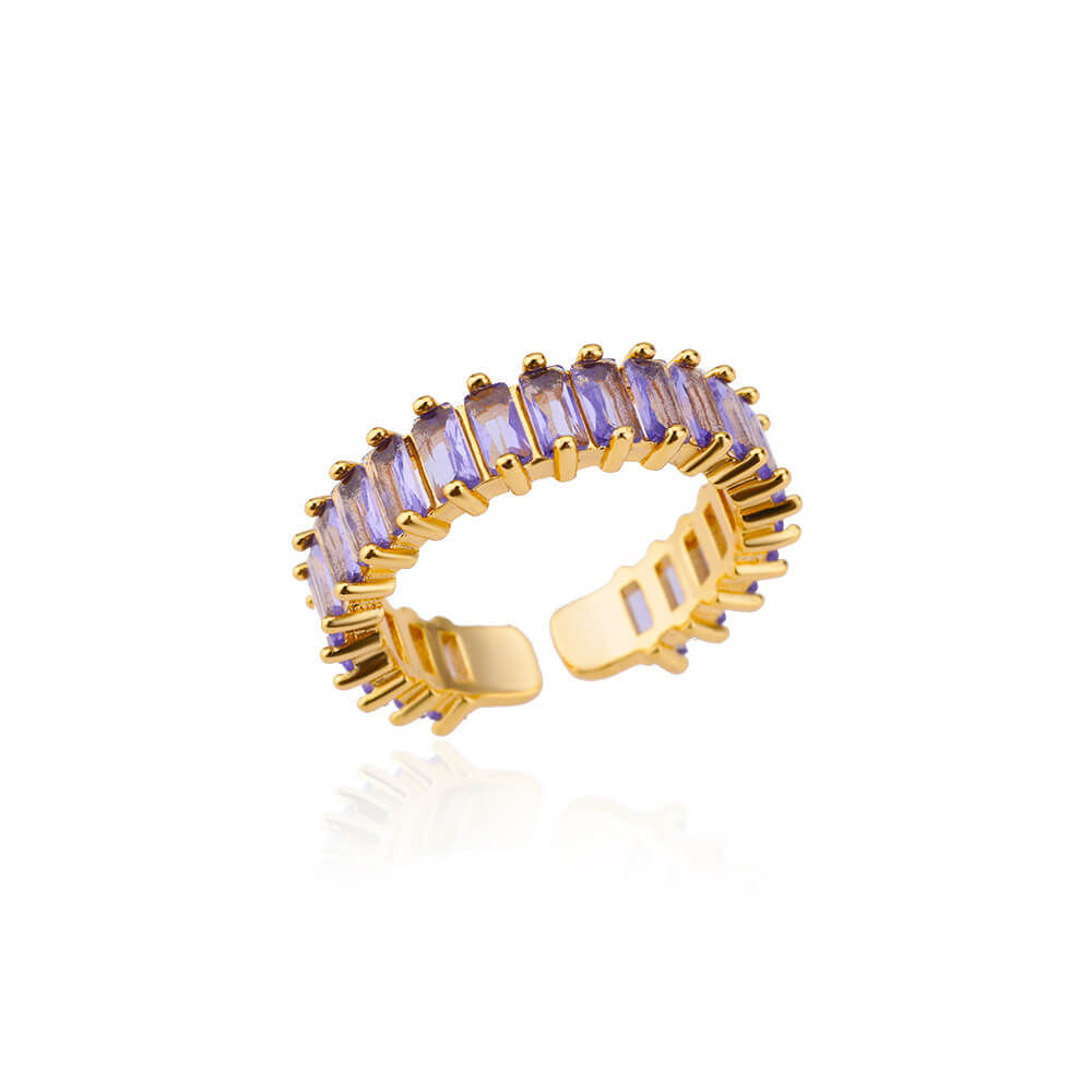Lavender Crystal Band Ring