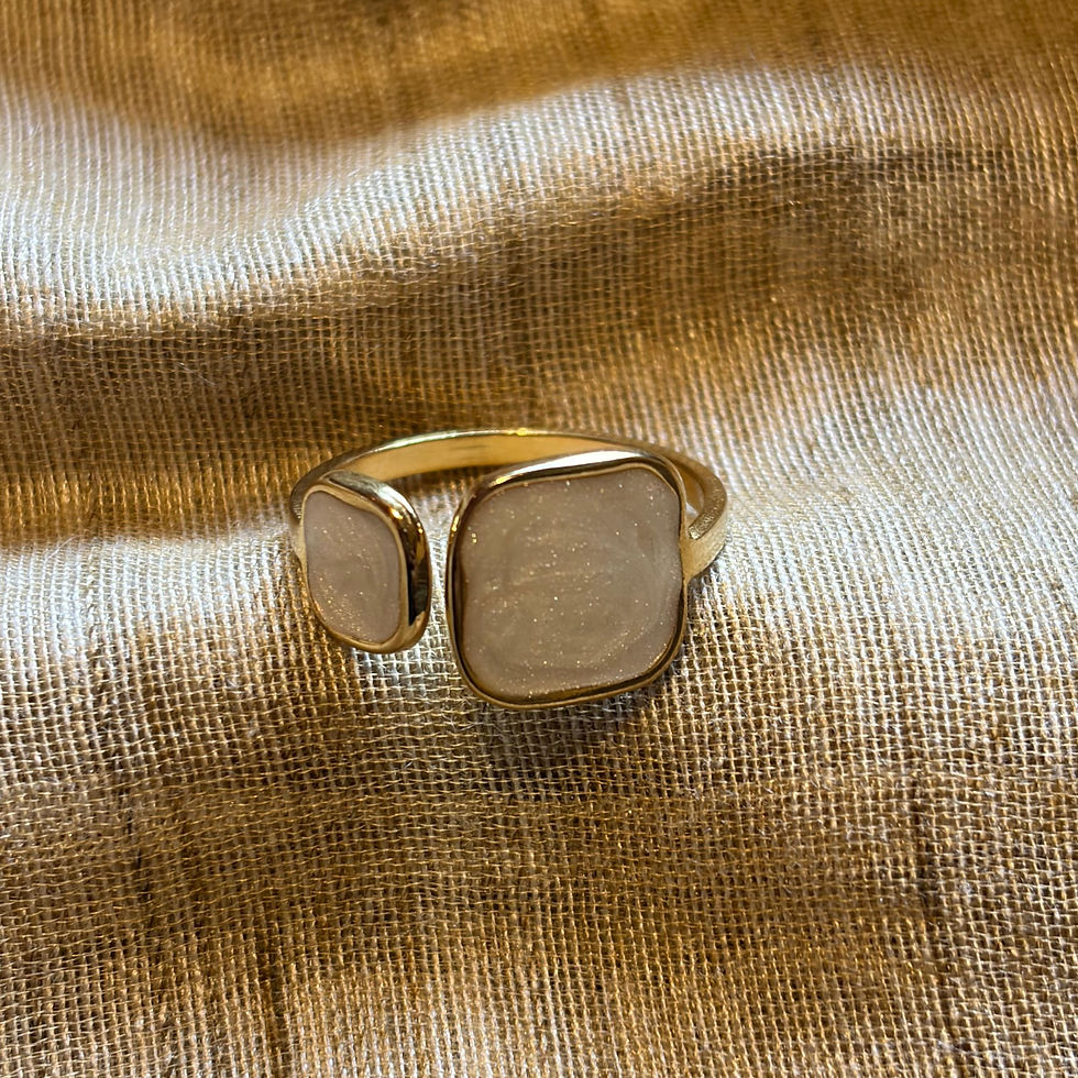 White Resin Square Rings