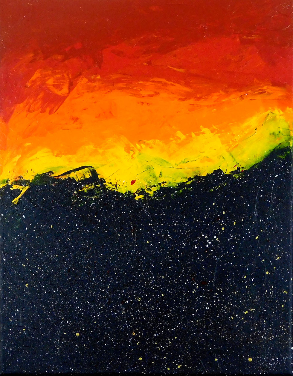 Thumbnail: Original Canvas Art / Fire and Ice (Diptych)- 9 x 12