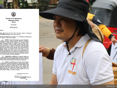 “Natanggap natin ang Notice mula sa Supreme Court… Ito ang patunay na patuloy ang ating laban para kilalanin ng Comelec ang boto ng taumbayan” – Atty. Comafay updates on his election case