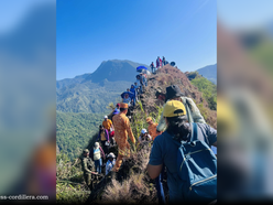 Catholic devotees in Balbalan hold spiritual pilgrimage, climbing steep and slippery trails