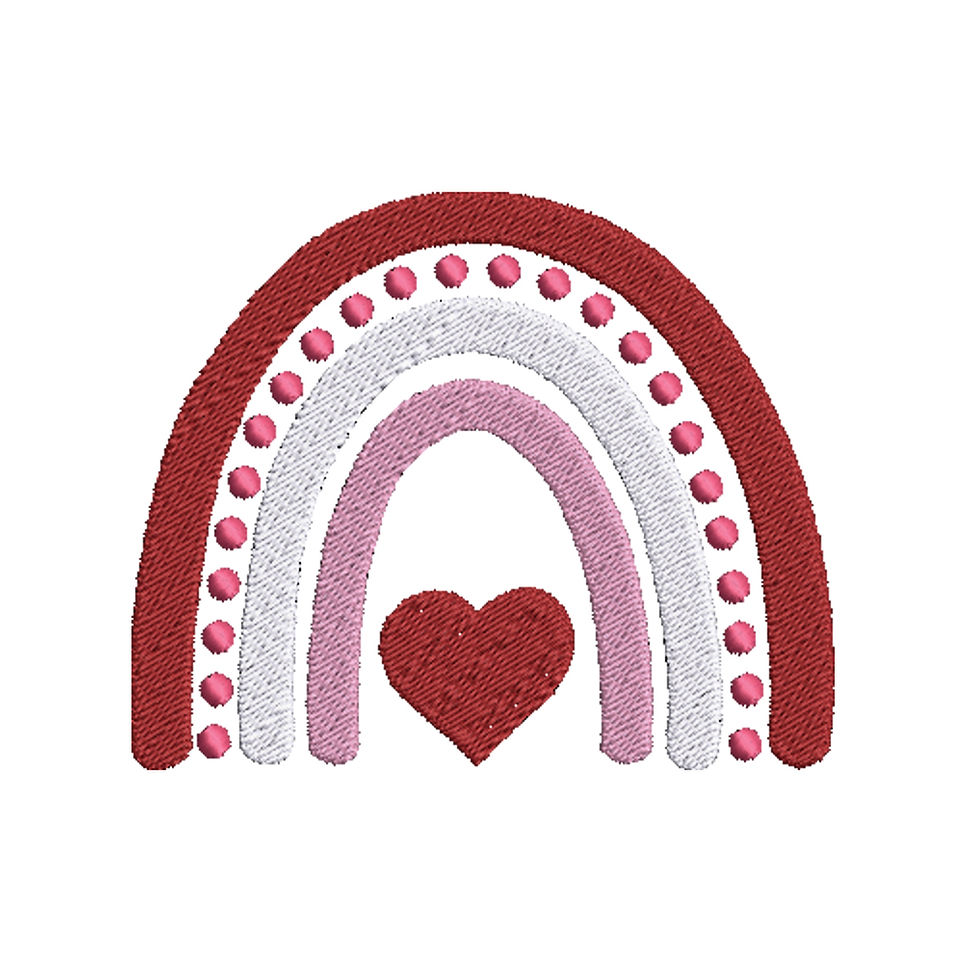 Valentine's Day Rainbow Embroidery Design