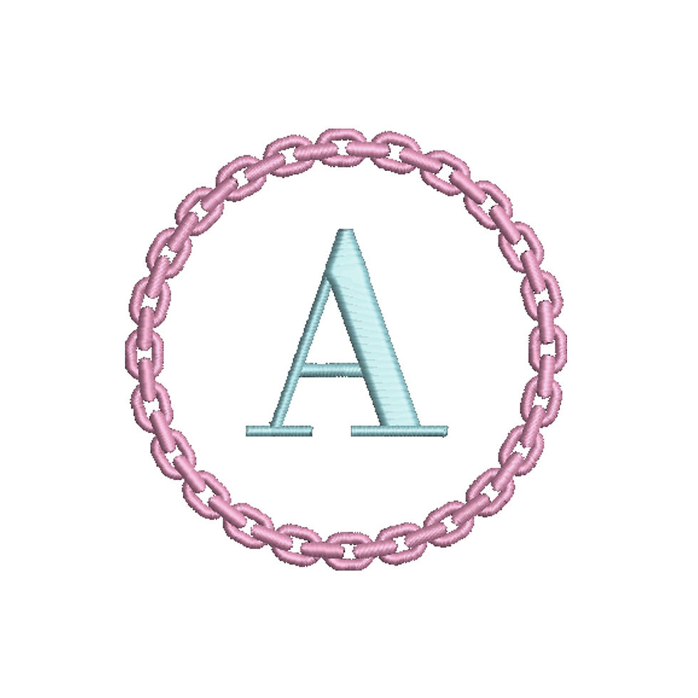 Chain Monogram Frame Embroidery Design