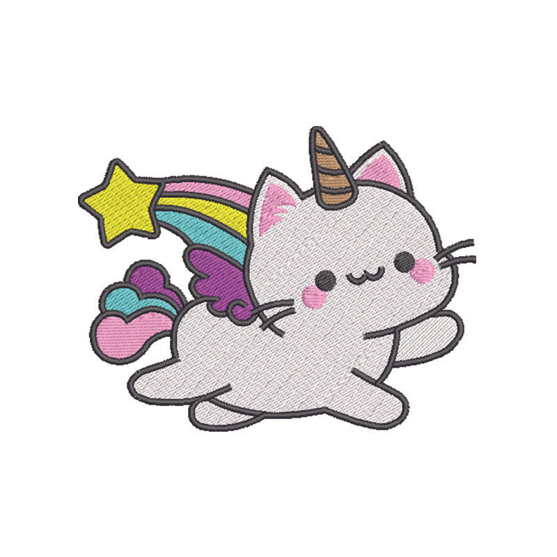 Unicorn Kitty Embroidery Design