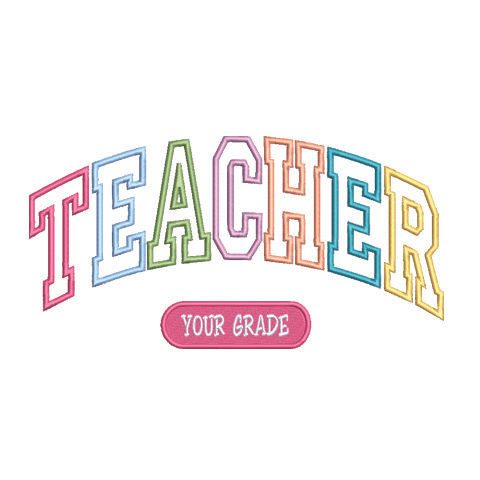 Teacher Appliqué Embroidery Design Bundle