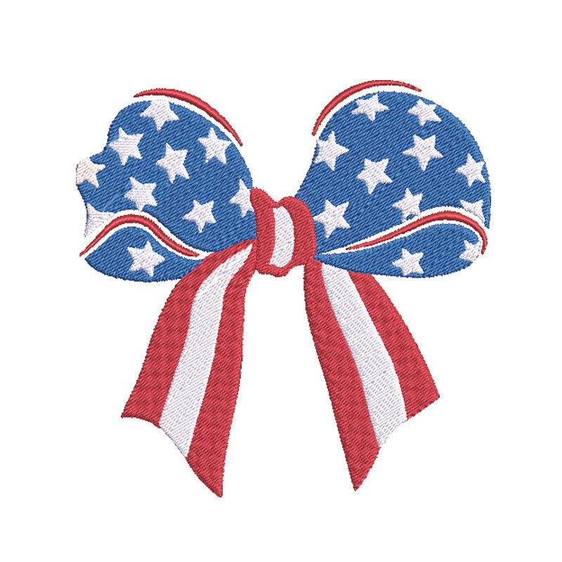 USA Bow Embroidery Design