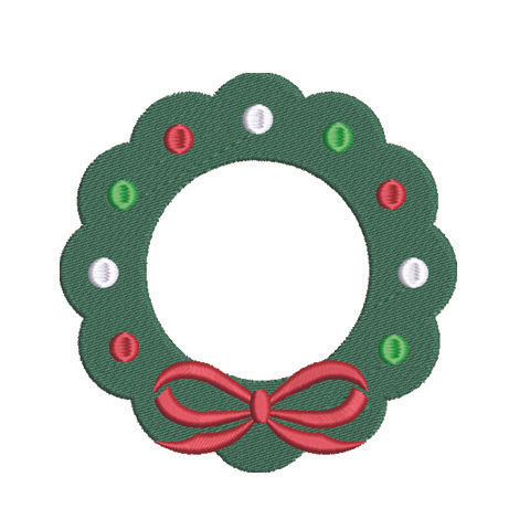 Christmas Scallop Wreath Embroidery Design