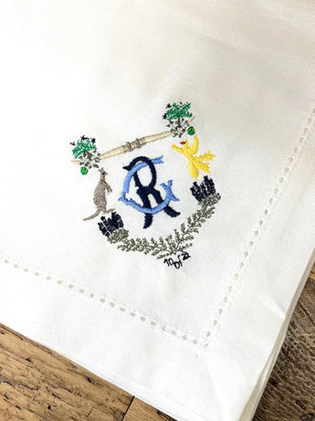Custom linen napkins for a wedding