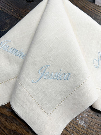 Custom linen napkins for a wedding
