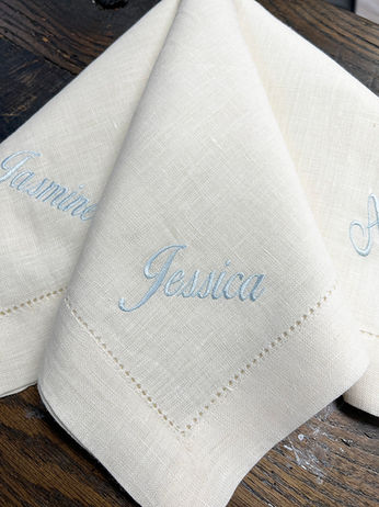 Custom linen napkins for a wedding