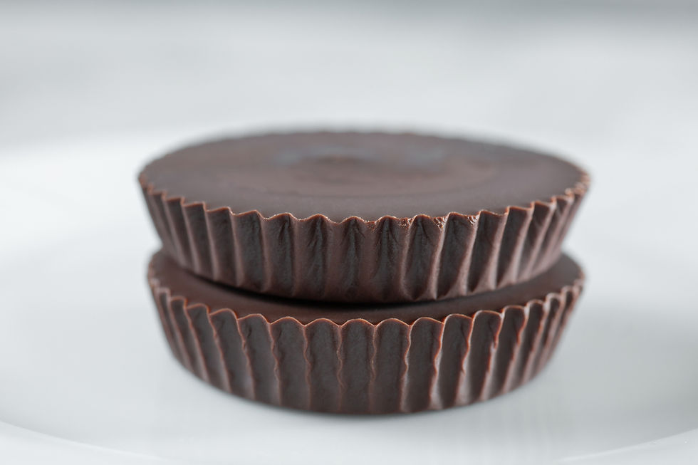 Image of two dark chocolate nut butter cups