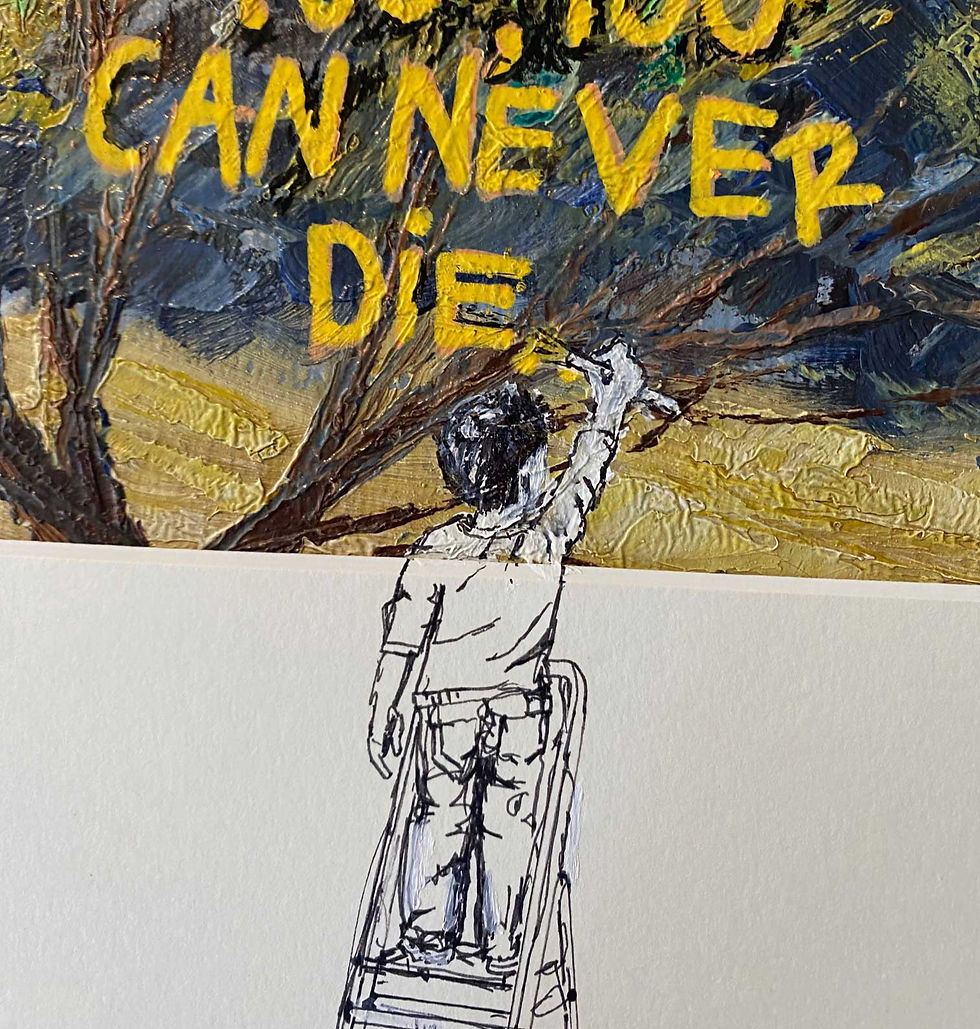 Thumbnail: 'If an artist falls in love with you...' Unique piece (yellow)