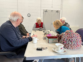 Community Friends chatting and drinking tea