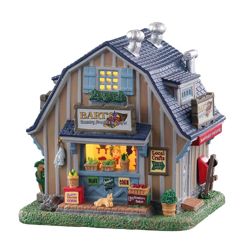 Check out Lemax Bart's Country Produce & Crafts from the Harvest Crossing Village Collection