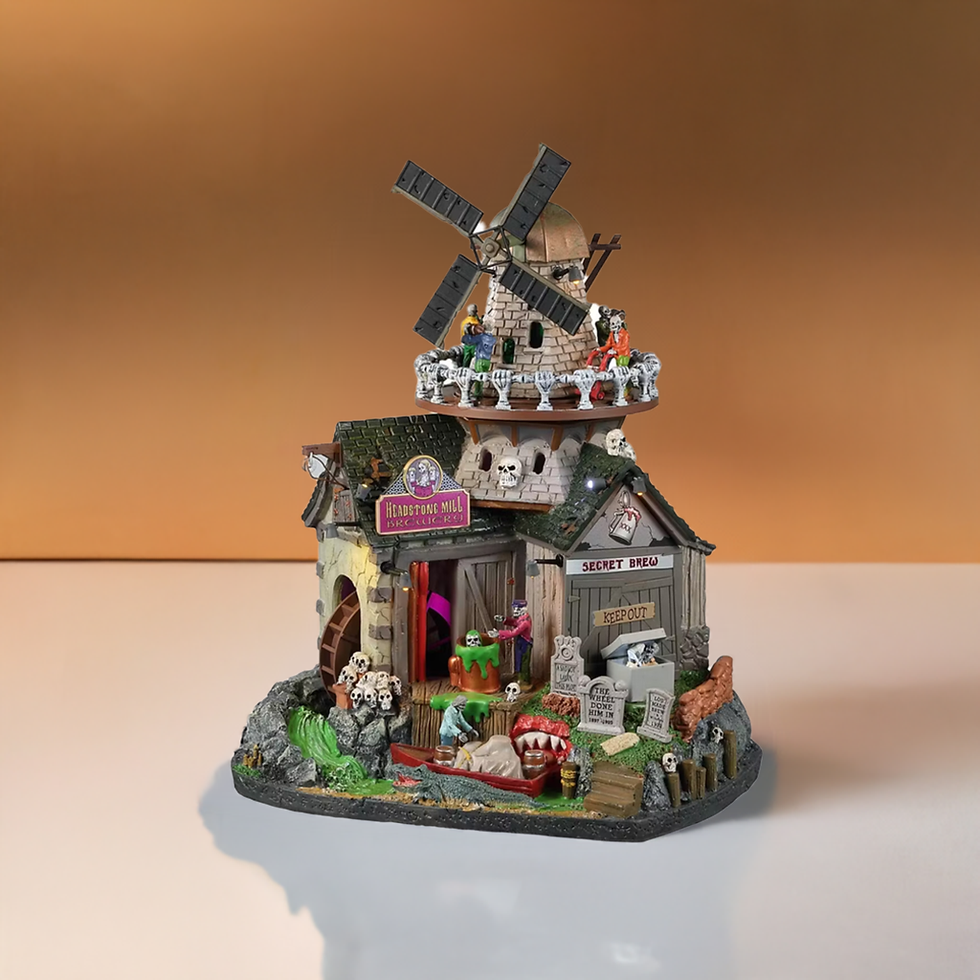 Lemax Spooky Town Headstone Mill Brewery