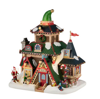 Lemax Elwood's Elf Lodge from the Santa's Wonderland Collection
