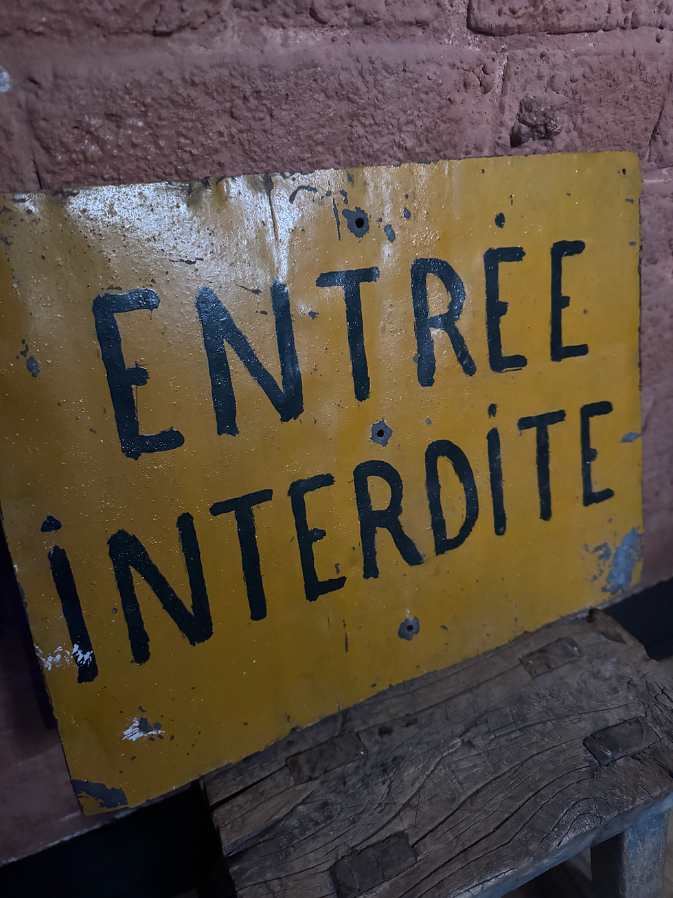 Thumbnail: Vintage French “ENTRÉE INTERDITE” Metal Sign
