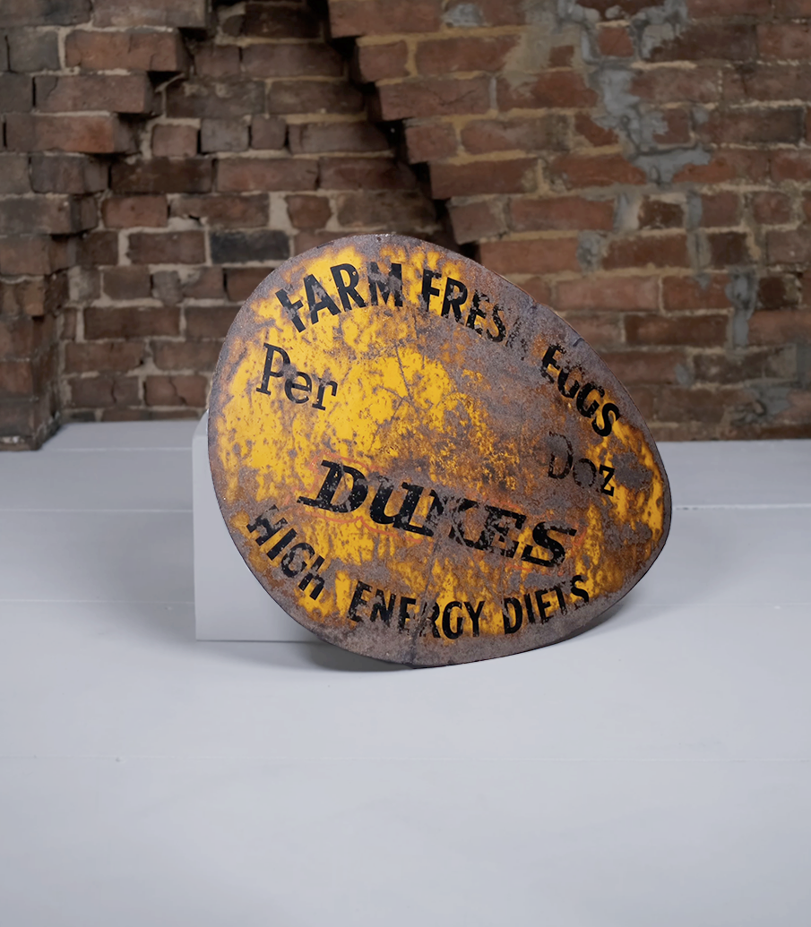 Large Dukes Farm Fresh Eggs sign
