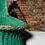 Thumbnail: Vintage Painted Green Rattan High Back Basket Chair