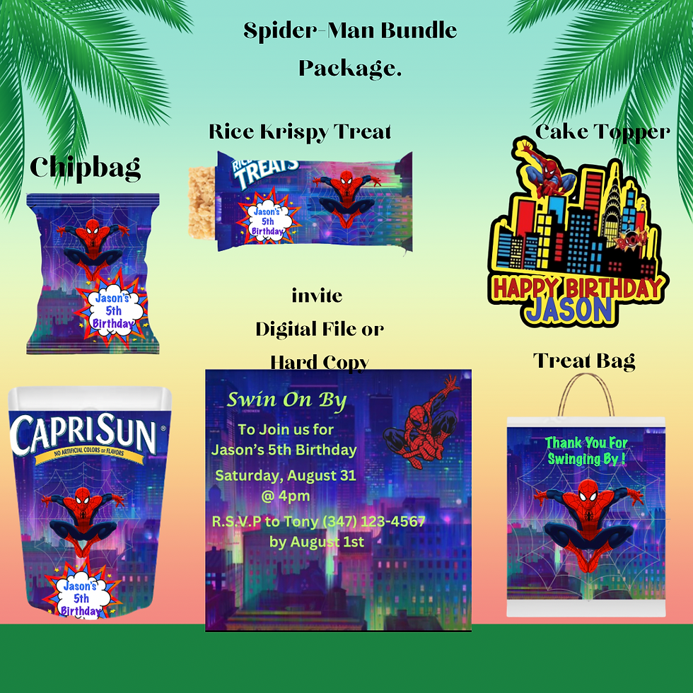 Thumbnail: Unfilled Custom Party Favor Printable