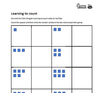 Workbook for kids counting practice