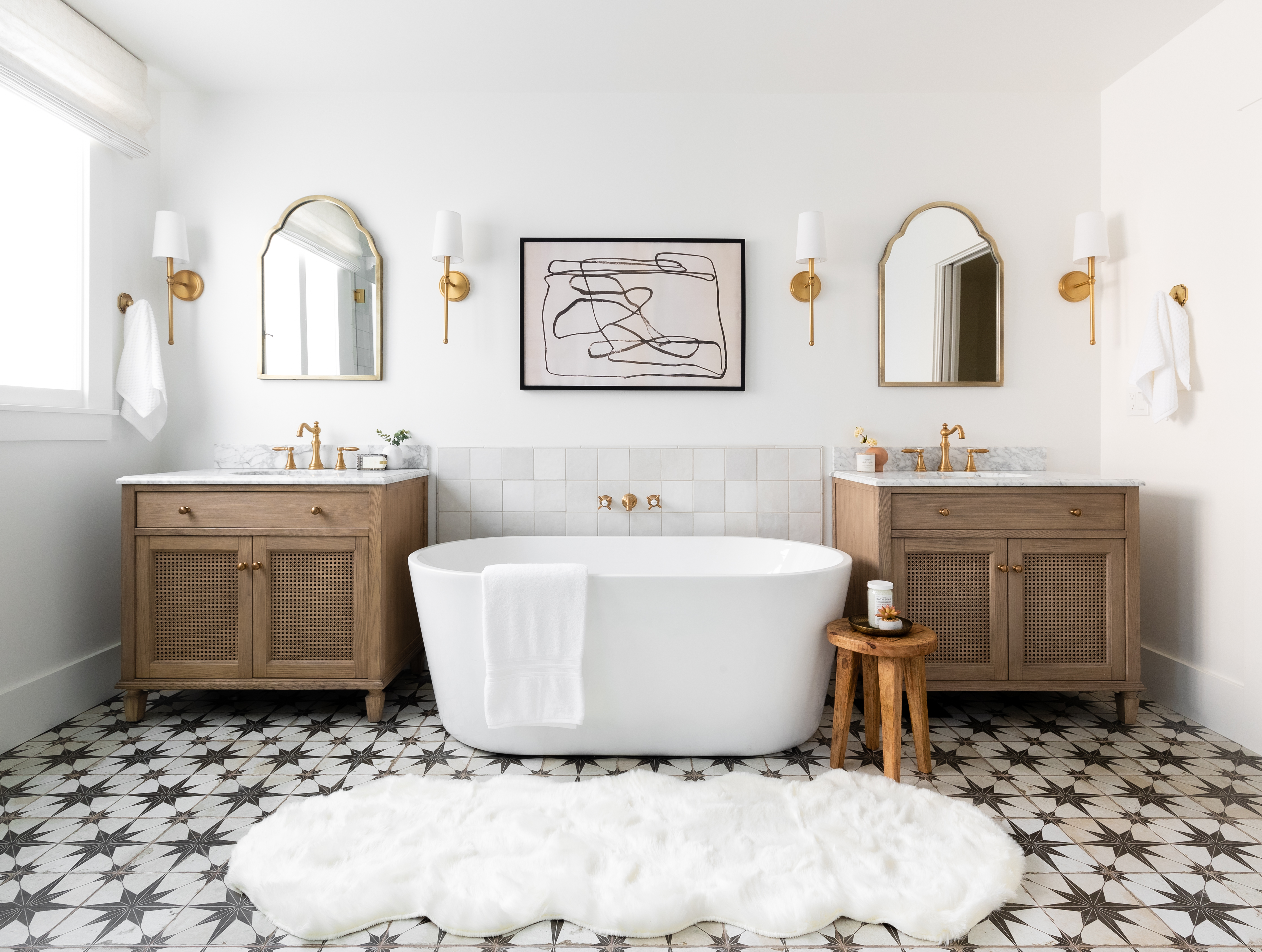 Tile Wainscot in Master Bathrooms — Hearth Homes Interiors