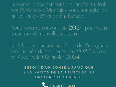 [ Vacances de fin d'année 2023 ]